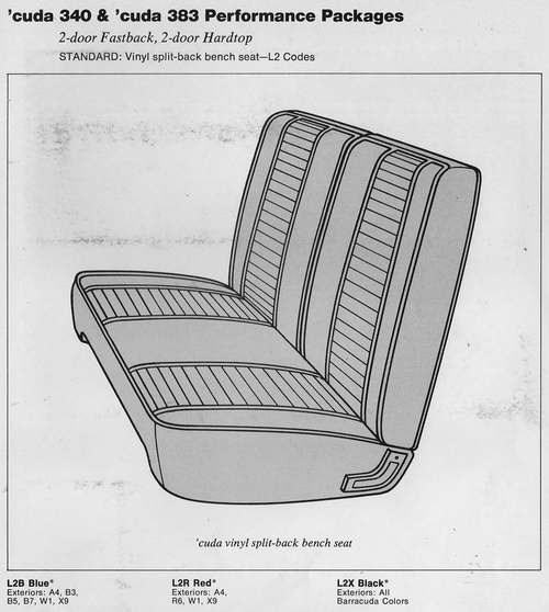 1969 Plymouth Barracuda 2-Door Fastback Trim L2B Complete Interior