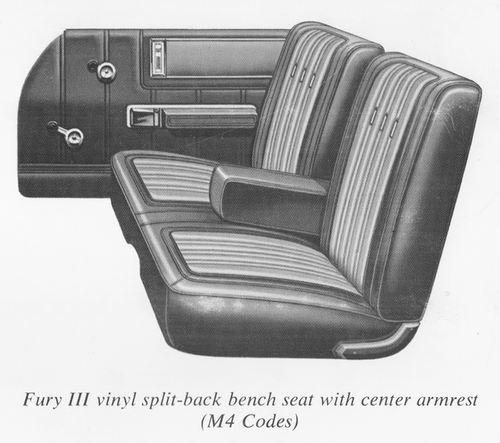 1969 Plymouth Fury III 4-Door Sedan Trim M4X Complete Interior