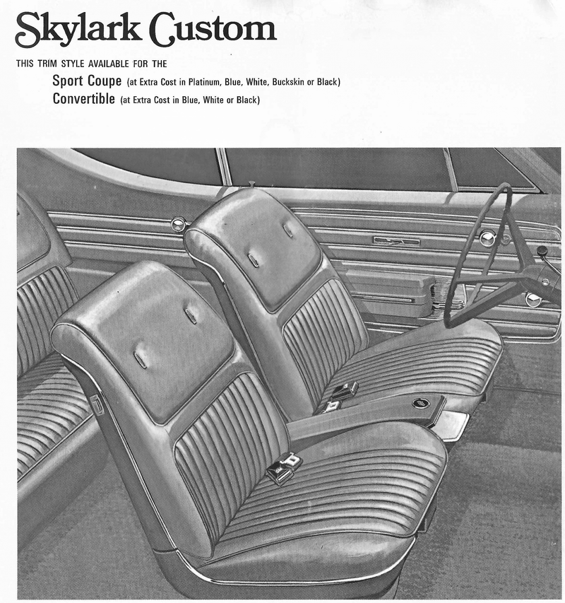 1968 Buick Skylark Custom Convertible Trim 172 Complete Interior