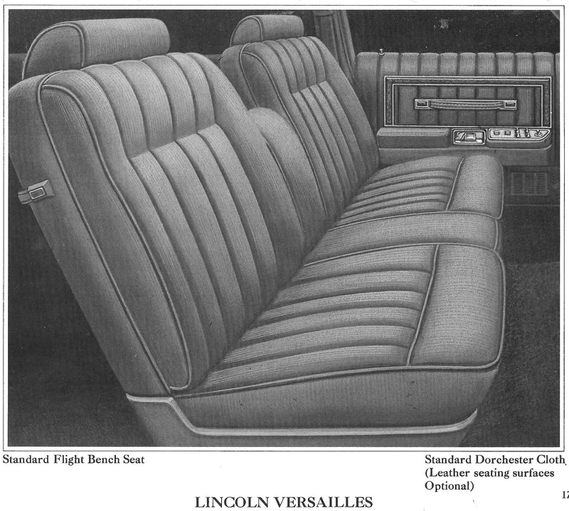 1978 Lincoln Versailles Trim T2 Complete Interior