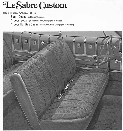 1968 Buick Le Sabre Custom 4-Door Sedan Trim 413 Complete Interior