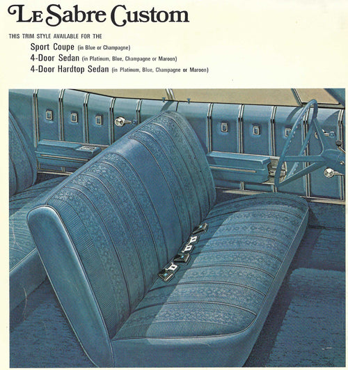 1968 Buick Le Sabre Custom 4-Door Sedan Trim 411 Complete Interior