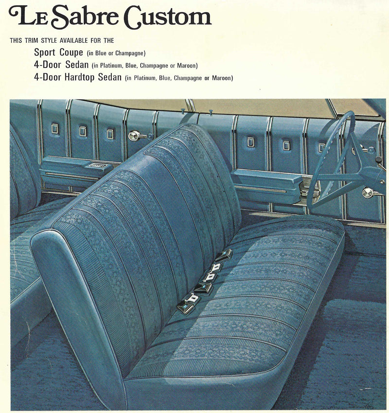 1968 Buick Le Sabre Custom 4-Door Hardtop Trim 411 Complete Interior