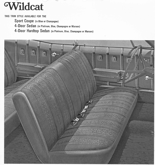 1968 Buick Wildcat 4-Door Sedan Trim 410 Complete Interior