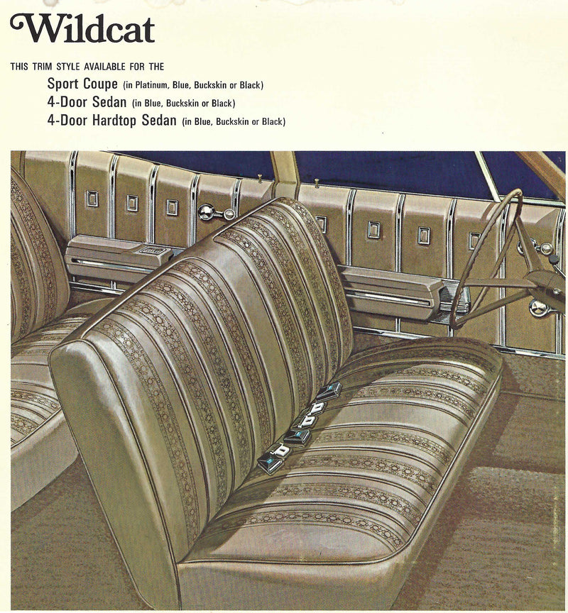 1968 Buick Wildcat 4-Door Hardtop Trim 423 Complete Interior