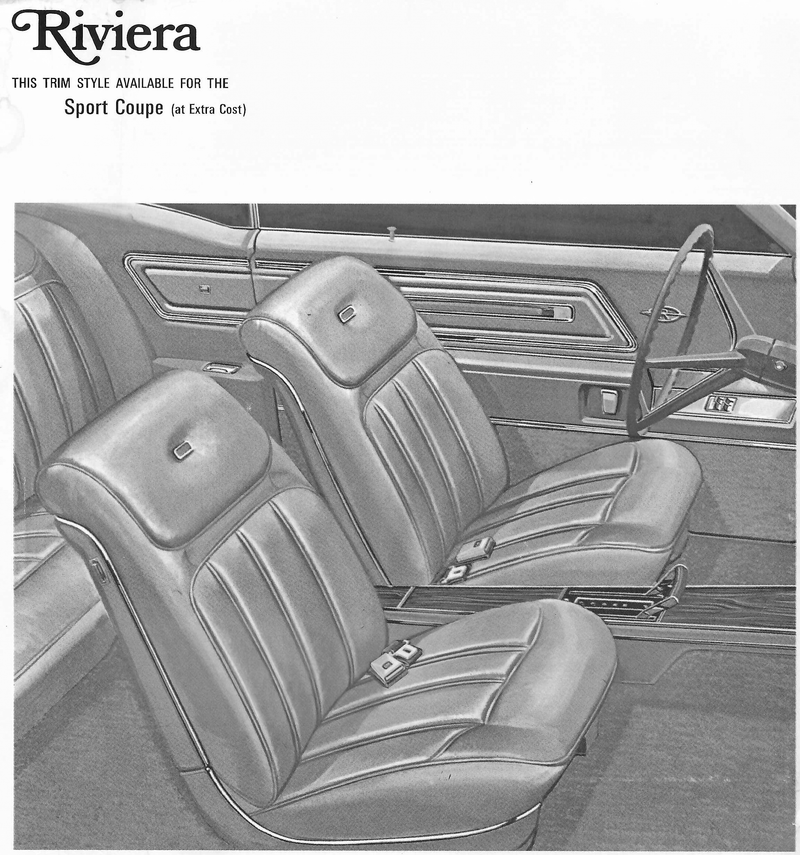 1968 Buick Riviera Sport Coupe Trim 698 Complete Interior