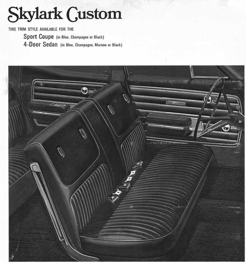 1968 Buick Skylark Custom Sport Coupe Trim 131 Complete Interior