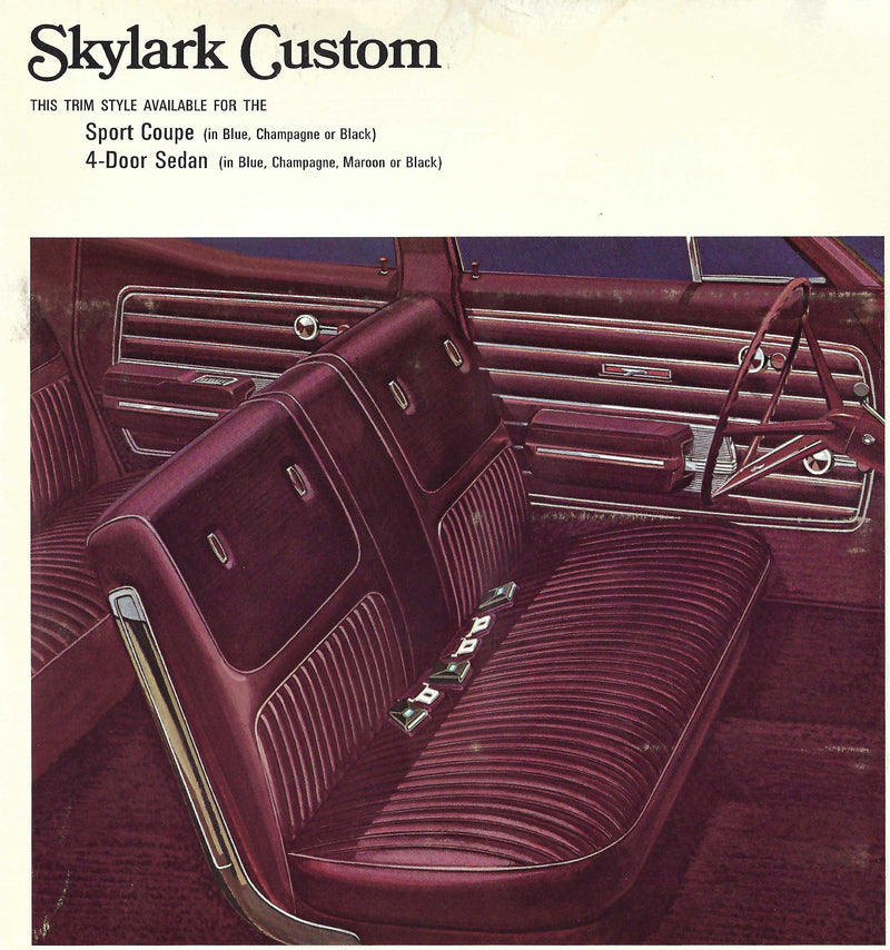 1968 Buick Skylark Custom 4-Door Sedan Trim 137 Complete Interior