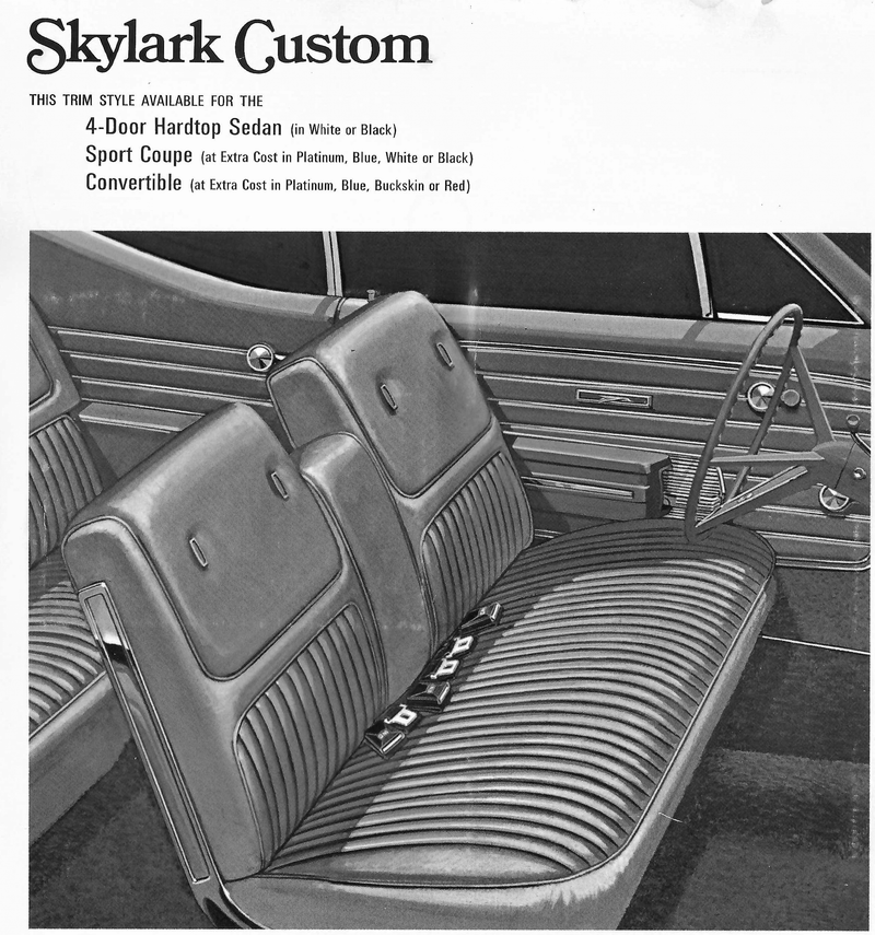 1968 Buick Skylark Custom 4-Door Hardtop Trim 168 Complete Interior